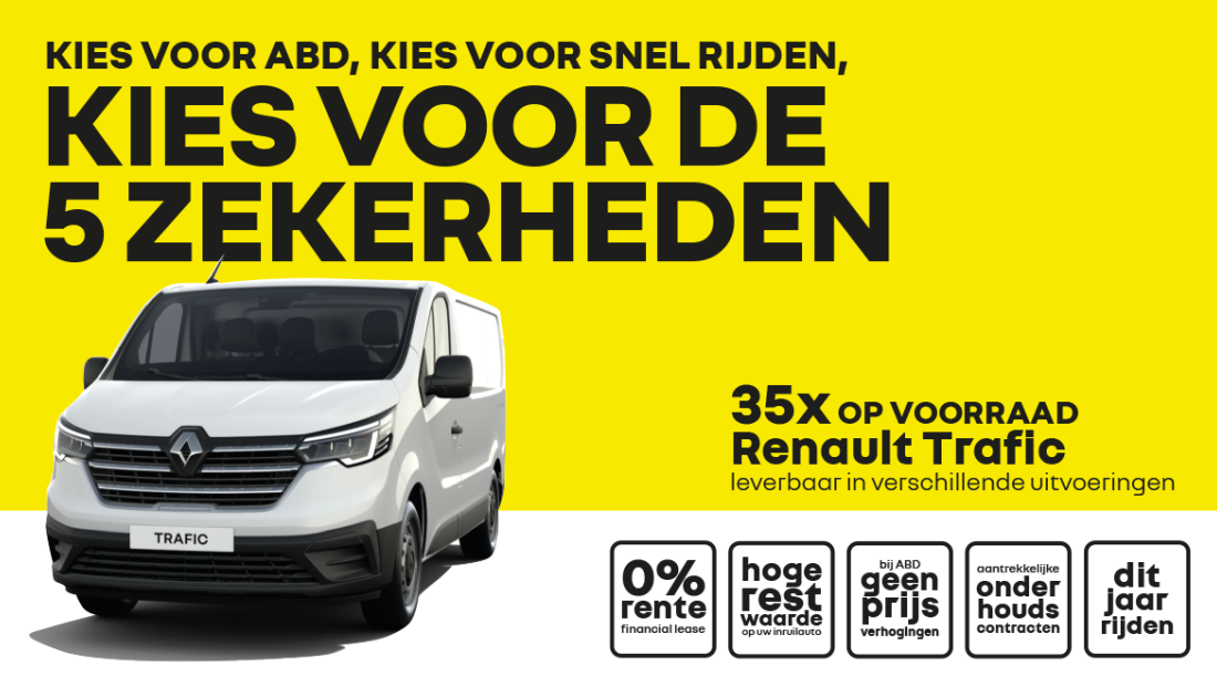 ABD Renault - Bedrijfswagenactie - 5 zekerheden - Trafic